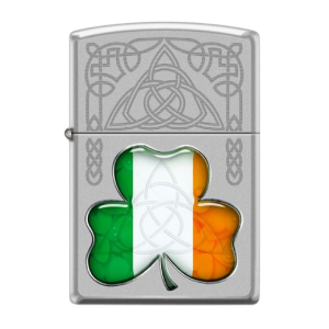 Zippo 205 070515 Ireland Flag Satin Chrome Windproof Lighter 