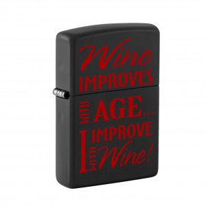 Zippo Regular Black Matte Wine Improves With Age Lighter -ZP218 CI400492
