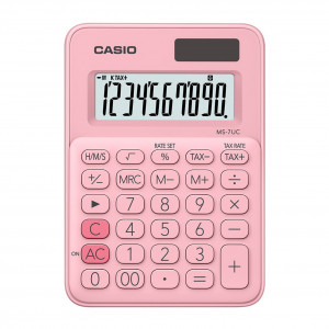 Casio Mini Desk Pink Calculator -MS-7UC-PK-N-DC (10 digits)