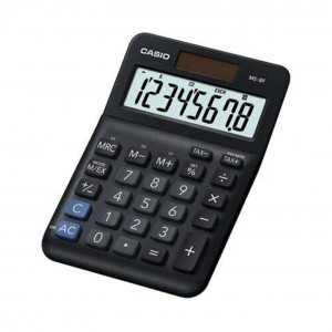 Casio Digital Mini Desk Black Calculator -MS-8F-W-DP (8 digits)