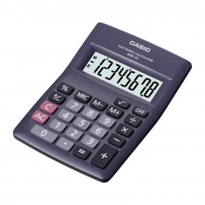 Casio Practical Mini Desk Black Calculator -W-5V-BK-W-DP (8 digits)