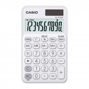 Casio Portable White Calculator -SL-310UC-WE-N-DC (10 digits)