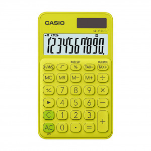 Casio Portable Lime Green Calculator -SL-310UC-YG-N-DC (10 digits)