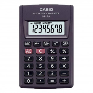 Casio Portable White Calculator -HL-4A-W (8 digits)