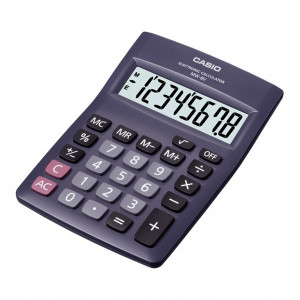 Casio Practical Mini Desk Black Calculator -MW-8V-BK-W-DP (8 digits)