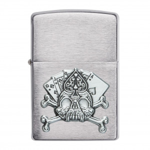 Zippo Card Skull Emblem Design Lighter -ZP49293 200