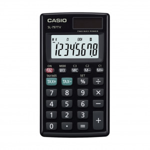 Casio Portable Type Calculator with 8-Digit  SL-797TV-BK