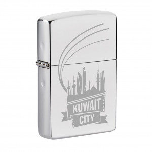 Zippo Kuwait City Banner reg High Polish Chrome Lighter -ZP260 MP326681
